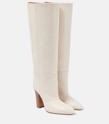 ★関税負担無し★ ※要在庫確認 PARIS TEXAS Lavinia 75 Boots Lavinia 100 leather knee-length boots in white - Paris Texas