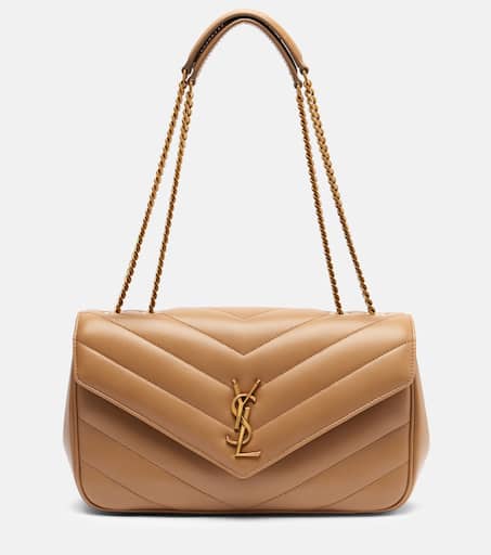 Loulou Medium leather shoulder bag in beige - Saint Laurent | Mytheresa