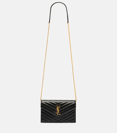 Cassandre matelassé envelope leather wallet on chain
