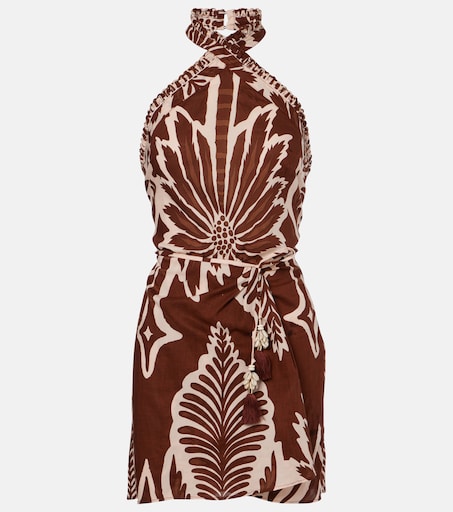 Manon printed cotton minidress in brown - Poupette St Barth | Mytheresa