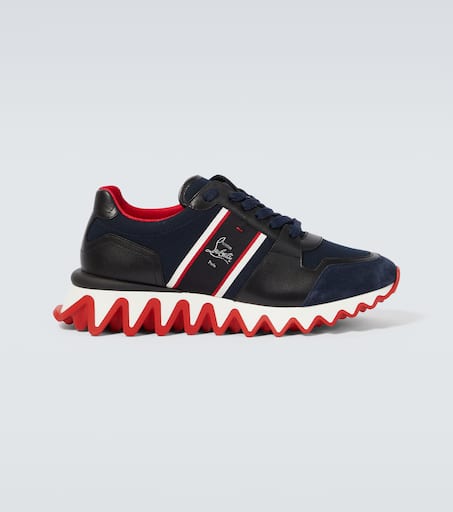 【Christian Louboutin】Nastroshark 40 刺繍 スニーカー Nastroshark - Sneakers - Calf leather and Olona canva - Navy