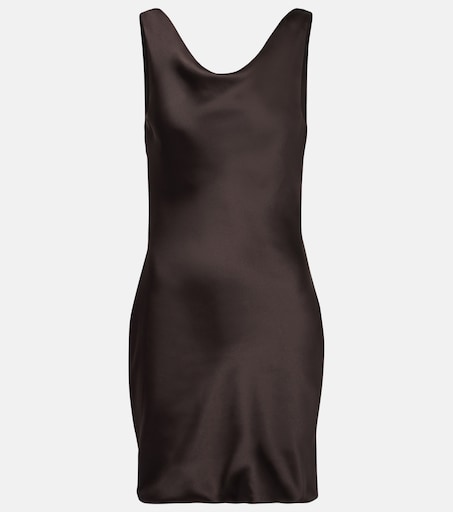 norma kamali brown mini dress Monique Satin Maxi Dress – SEROYA