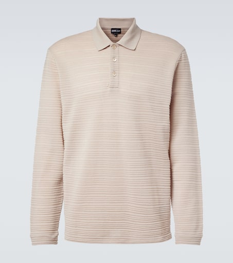 Giorgio Armani Striped virgin wool jersey polo sweater