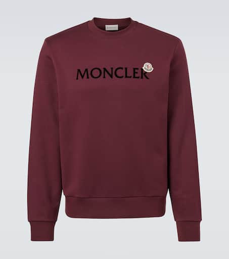スウェット・トレーナー Moncler Burgundy Cotton Sweatshirt Burgundy Logo Cotton Sweatshirt - Sweatshirts for Men