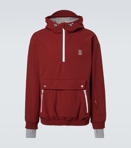 Half-zip ski jacket in burgundy - Brunello Cucinelli | Mytheresa