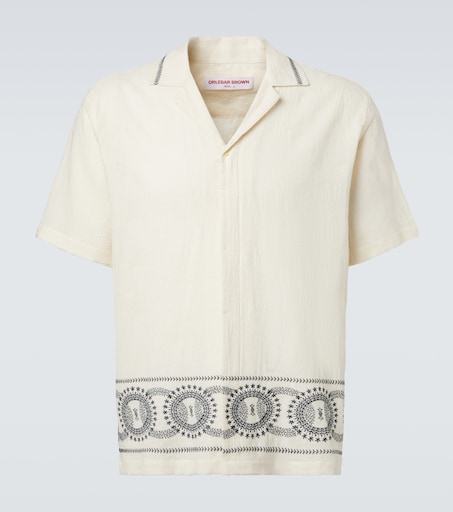 Orlebar Brown Maitan printed cotton bowling shirt