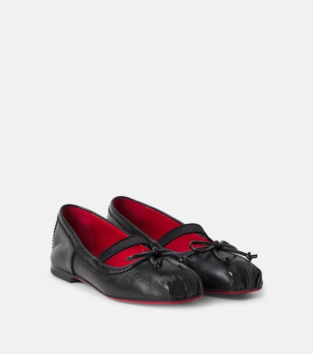 Christian Louboutin Kids 레더 발레리나 플랫