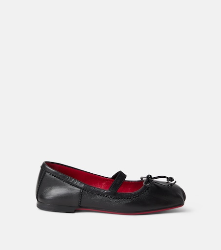 Christian Louboutin Kids 레더 발레리나 플랫