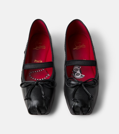 Christian Louboutin Kids 레더 발레리나 플랫