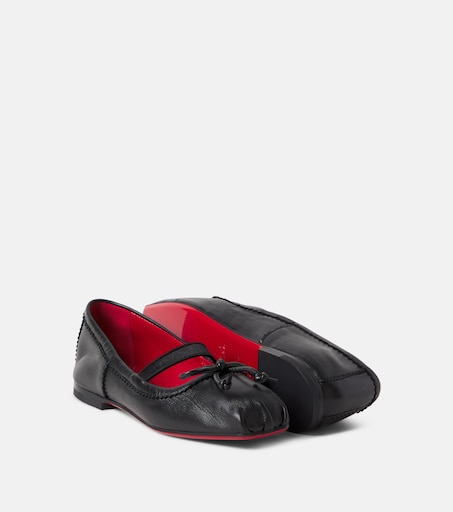Christian Louboutin Kids 레더 발레리나 플랫