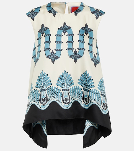 Bedrucktes Top San Carlo aus Seide in Multicolor - La Double J 