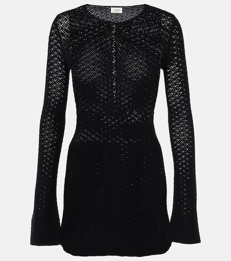 ワンピース Saint Laurent Black nylon blend mini dress Strapless minidress in black - Saint Laurent | Mytheresa