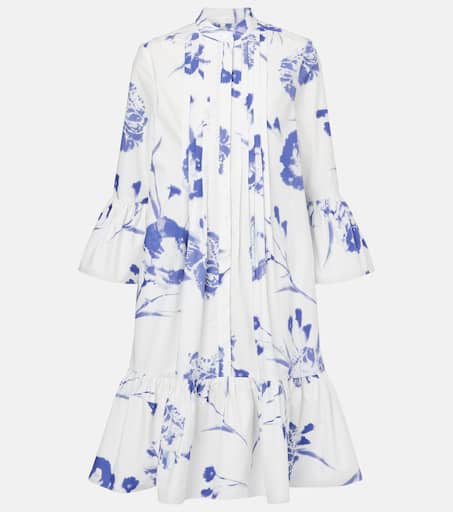 Floral cotton minidress in white - Erdem | Mytheresa