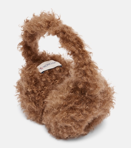 Logo teddy earmuffs in brown - Moncler | Mytheresa
