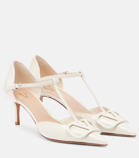 D'Orsay VLogo 65 patent leather pumps in white - Valentino