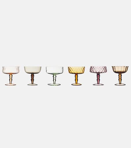Diseguale set of 6 champagne coupe glasses
