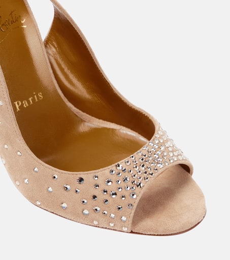 Christian Louboutin Nudes Degrachick suede sandals 36