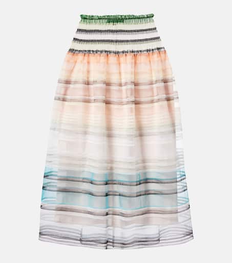 Susan Fang Jersey Flower Skirt With Slit in Black | REVOLVE