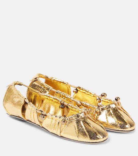 フラットシューズ Chloe Ballet flats cut-out details CHLOÉ Luna cutout leather ballet flats | NET-A-PORTER