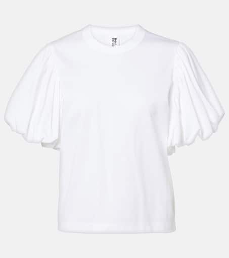noir kei ninomiya☆綿ポンチハートTシャツ ホワイト Cotton top in white - Noir Kei Ninomiya | Mytheresa