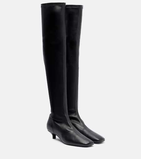 Day leather over-the-knee boots in black - Toteme | Mytheresa