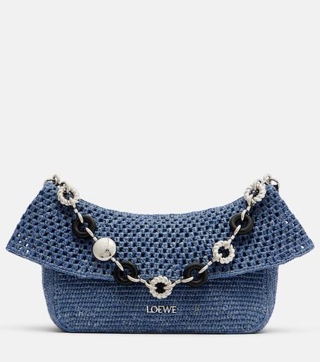 Paula's Ibiza Ola Medium shoulder bag in blue - Loewe | Mytheresa