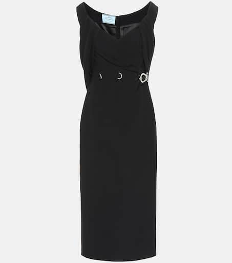 Embellished cr pe dress in black Prada Mytheresa