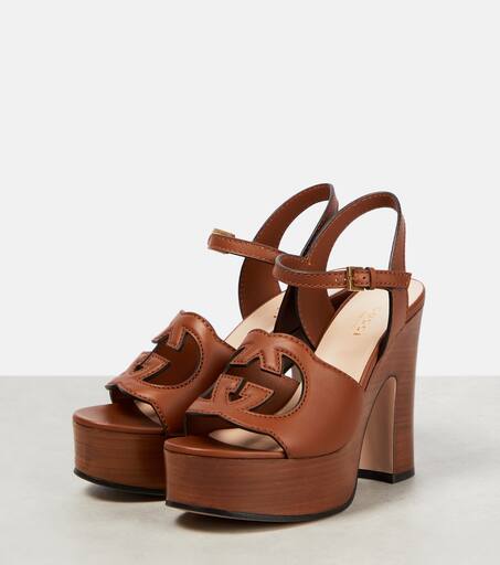 Gucci brown platform sandals clearance