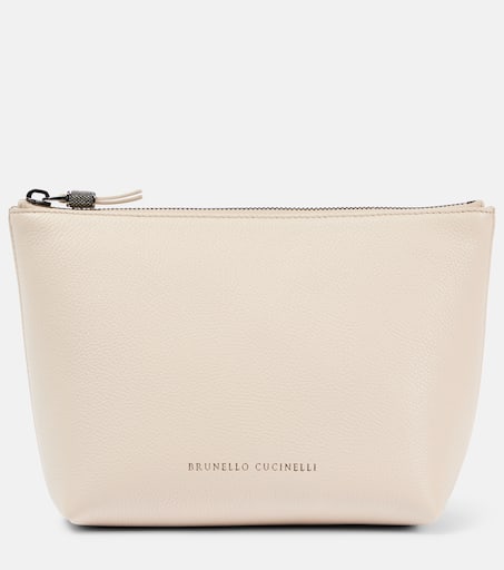Small leather clutch in white - Brunello Cucinelli | Mytheresa