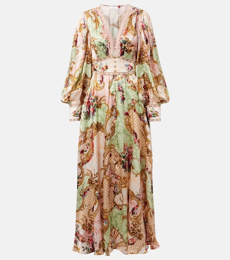 Camilla - Embellished printed silk maxi dress