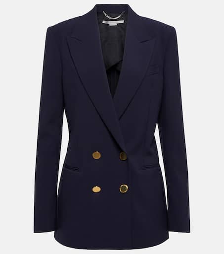 【送料&関税込】Stella McCartney Double-breasted Blazer Double-breasted blazer in blue - Stella Mc Cartney | Mytheresa