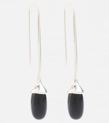 Long Dripping Stone sterling silver drop earrings with