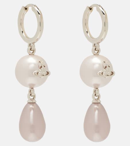 【Vivienne Westwood】Martha Orb パール ピアス Martha Orb faux pearl drop earrings in silver - Vivienne