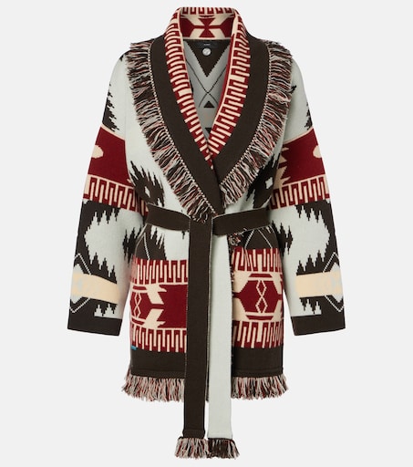 Alanui Cashmere Coat/Cardigan カシミア Icon Jacquard cashmere cardigan in multicoloured - Alanui | Mytheresa