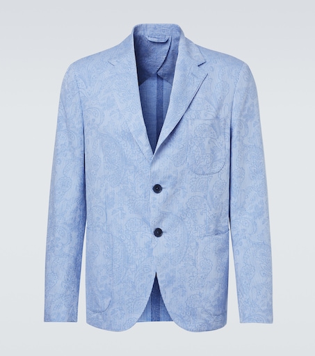 Etro Woven cotton jersey blazer