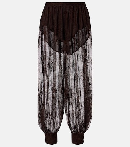 Kendall lace balloon pants in brown - Bananhot | Mytheresa
