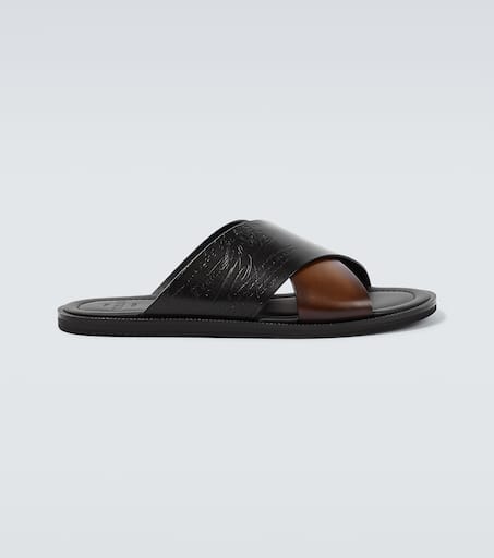 ◆関税込◆【Berluti】Sifnos Scritto leather sandals Sifnos Scritto Leather Sandal | Berluti IL