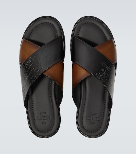 Sifnos Scritto leather sandals in black Berluti Mytheresa
