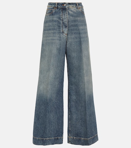 【関税&送料込】Etro Jeans Wide Leg ETRO Denim-jacquard high-rise wide-leg jeans | NET-A-PORTER