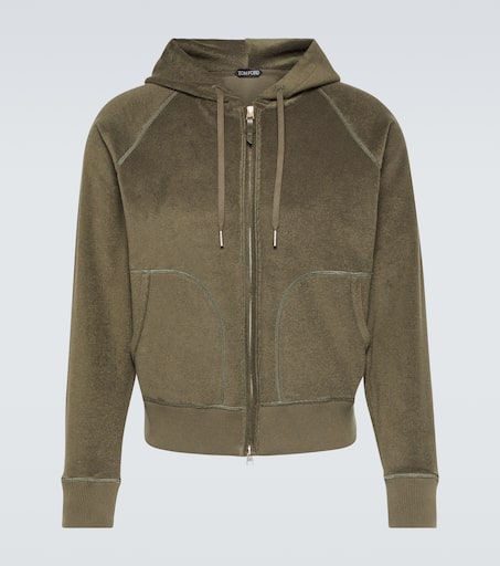 アウターその他 TOM FORD TOWELLING HOODIE Towelling cotton hoodie in green - Tom Ford | Mytheresa