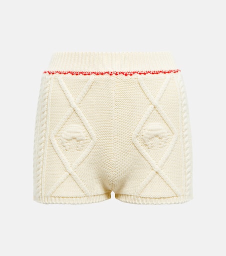 ショートパンツ MARINE SERRE White Cotton Shorts P00717690.jpg