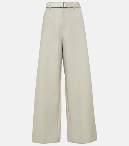 パンツ SACAI Embroidered Wool Wide-Leg Pant Wide-leg pants in white - Sacai | Mytheresa
