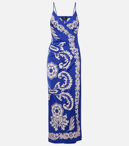 【送料&関税込】Etro Blue Cape With All-over Paisley Print Etro Blue Cape With All-over Paisley Print In Silk Woman In