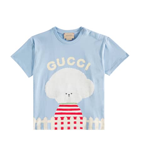 GUCCI グッチ キッズTシャツ 4 110/56 水色 ブルー カニ ロゴ 475740_X3G17_9112_001_100_0000