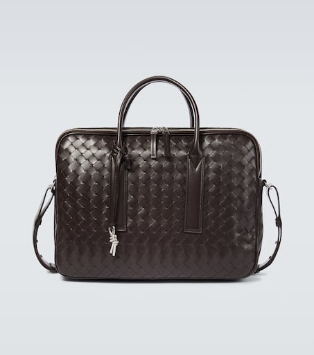 Getaway Intrecciato leather briefcase in black - Bottega