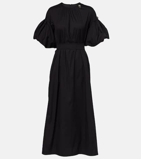 S MAX MARA ワンピース Clea cotton-blend poplin midi 1017164 Clea cotton-blend poplin midi dress in black - S Max Mara