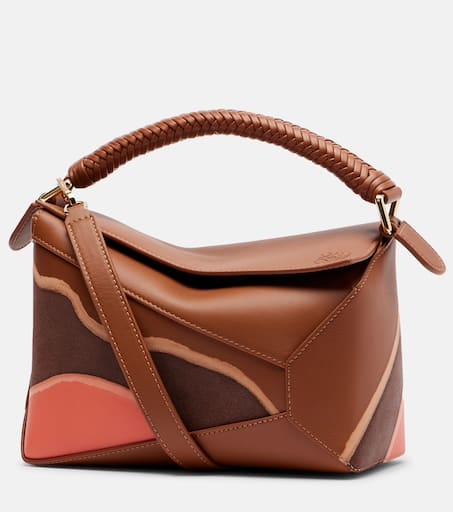 【関税&送料込】Loewe Borsa A Mano Puzzle Edge Landscape Sma Puzzle Edge Landscape Small shoulder bag in brown - Loewe