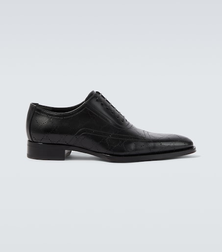 gucci black dress shoes Gucci Black leather mid-heel loafer, size 39 main image 0
