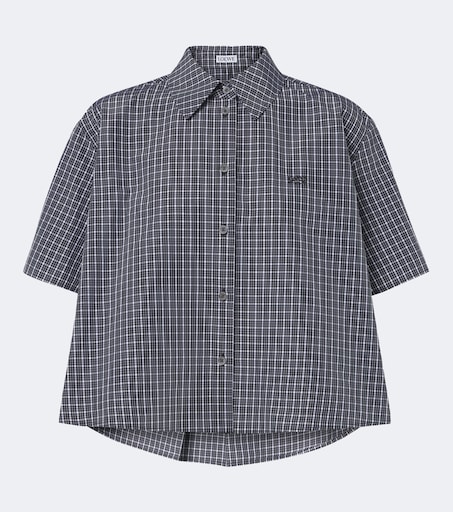 Checked cotton-blend shirt in black - Loewe | Mytheresa