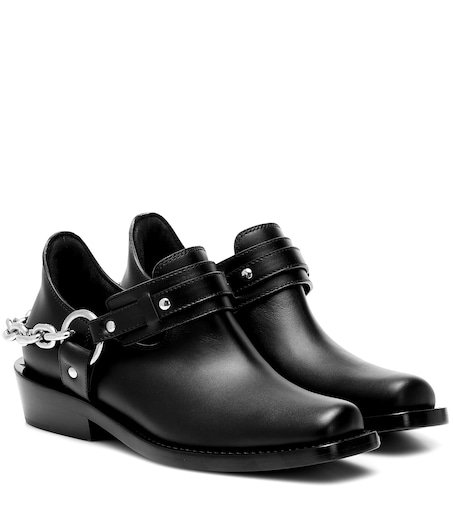 Moto leather ankle boots in black - Rabanne | Mytheresa